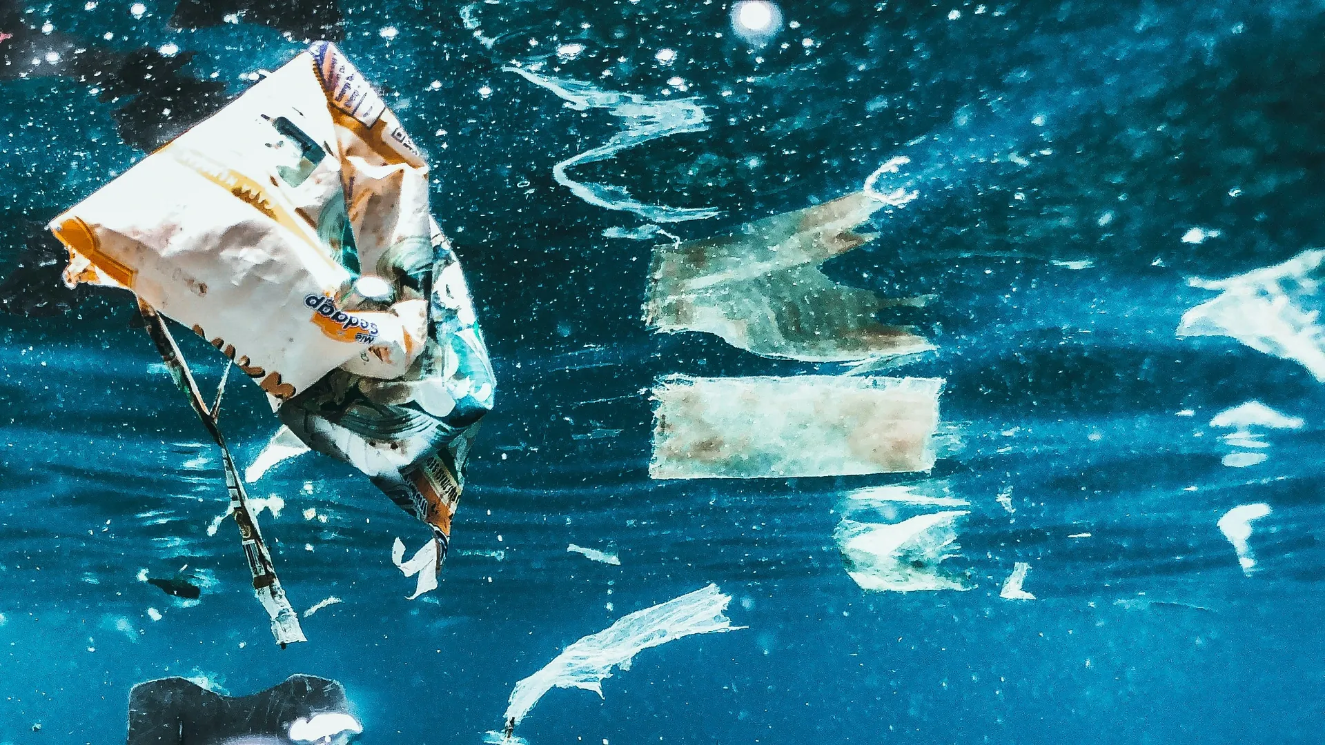 Rubbish under water